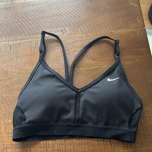 Nike Women's Black Sports Bra with White Logo